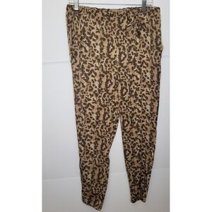 Vince‎ Camuto Women S Brown Leopard Tapered legs Pants Joggers Mobwife Y2K Boho
